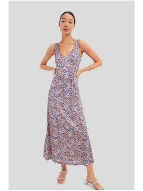 Tuckernuck Multi-Color Floral Scoop Neck Maxi Dress